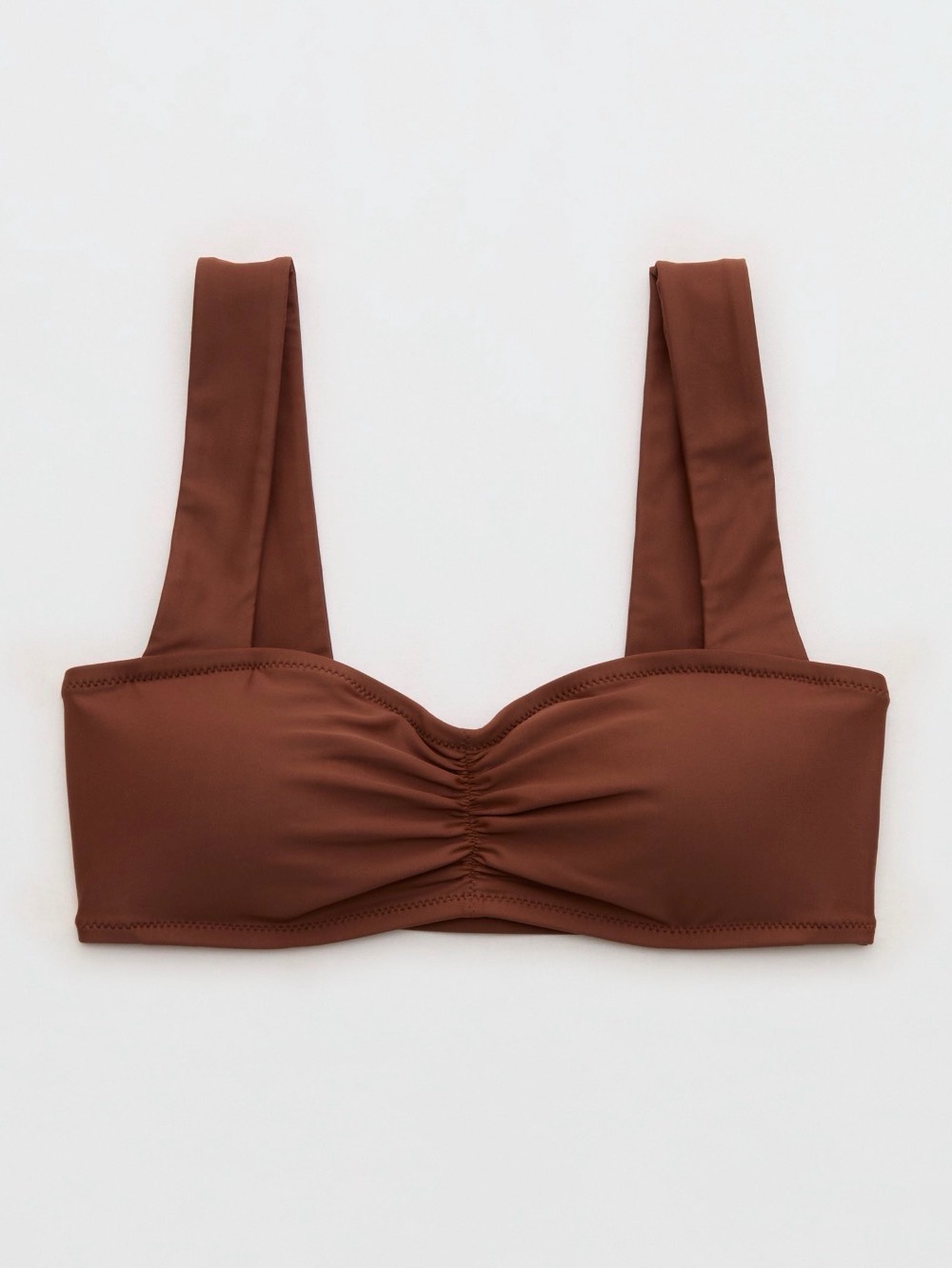 *NWT* aerie Brown Wide-Strapped Bandeau Bikini Top